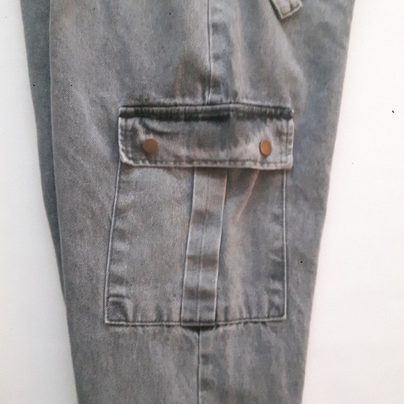 CARGO Jeans, Prettylittle Thing Boyfriend Jeans size (12-14) US  Grey Wa… - Picture 4 of 12